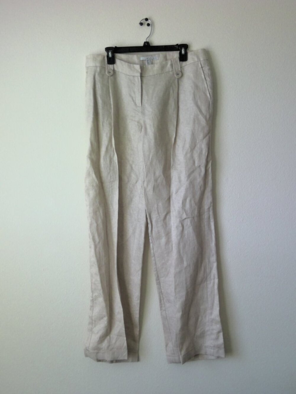 2-PC Linen-pleated front jacket & pant set by MNG MANGO size 12L in Wheat NWT - Picture 4 of 15